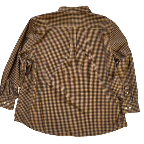 U.S. Polo Assn. Button Down Shirt Men 2XL Brown Gingham Plaid Classic Preppy - Picture 3 of 7